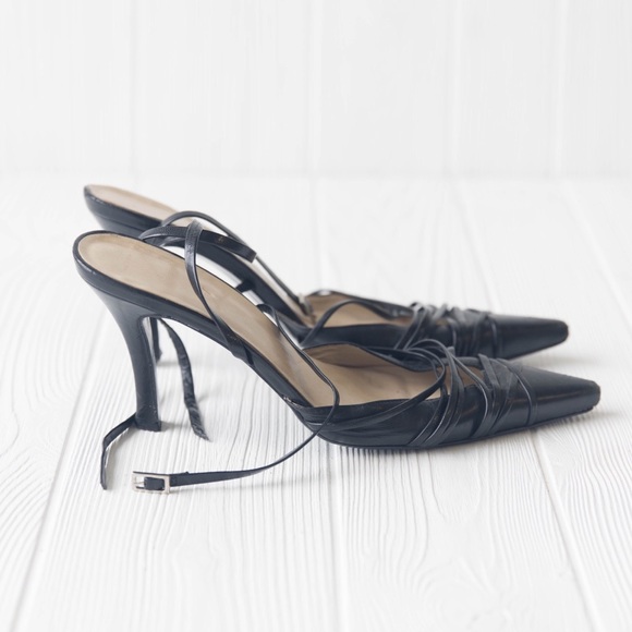 Black Strap Heels - Picture 2 of 2